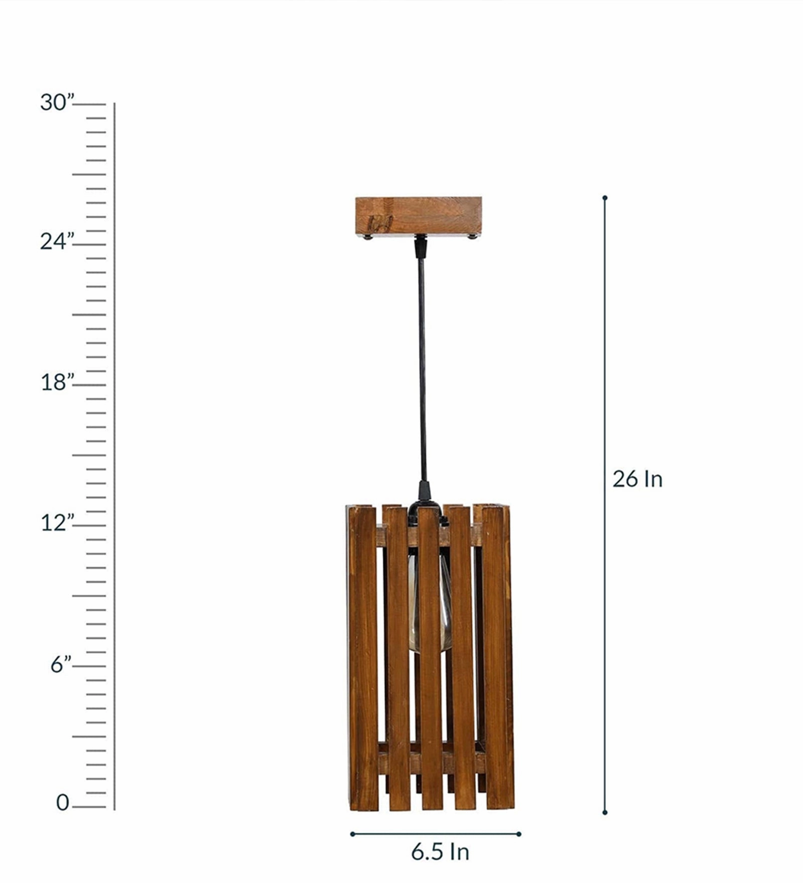 Elegant Brown Wooden Single Hanging Lamp (BULB NOT INCLUDED)