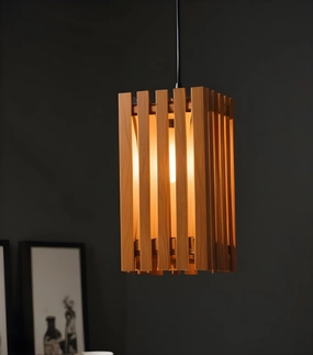 Elegant Brown Wooden Single Hanging Lamp (BULB NOT INCLUDED) contemporary ceiling fixture