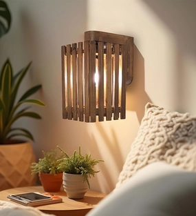 Elegant Brown Wooden Wall Light (BULB NOT INCLUDED) vintage desk lamp