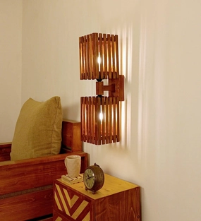 Elegant Duo Brown Wooden Wall Light (BULB NOT INCLUDED) vintage desk lamp