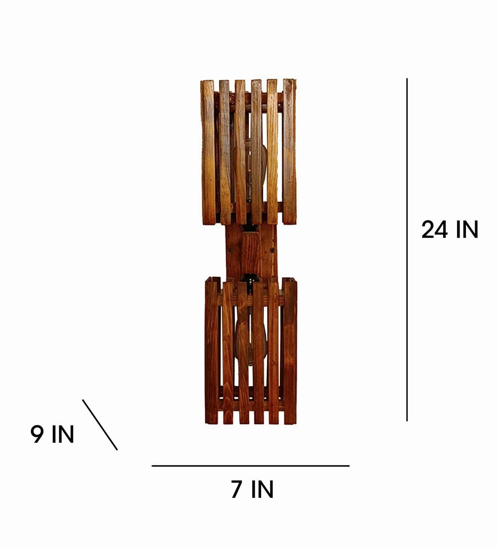 Elegant Duo Brown Wooden Wall Light (BULB NOT INCLUDED)