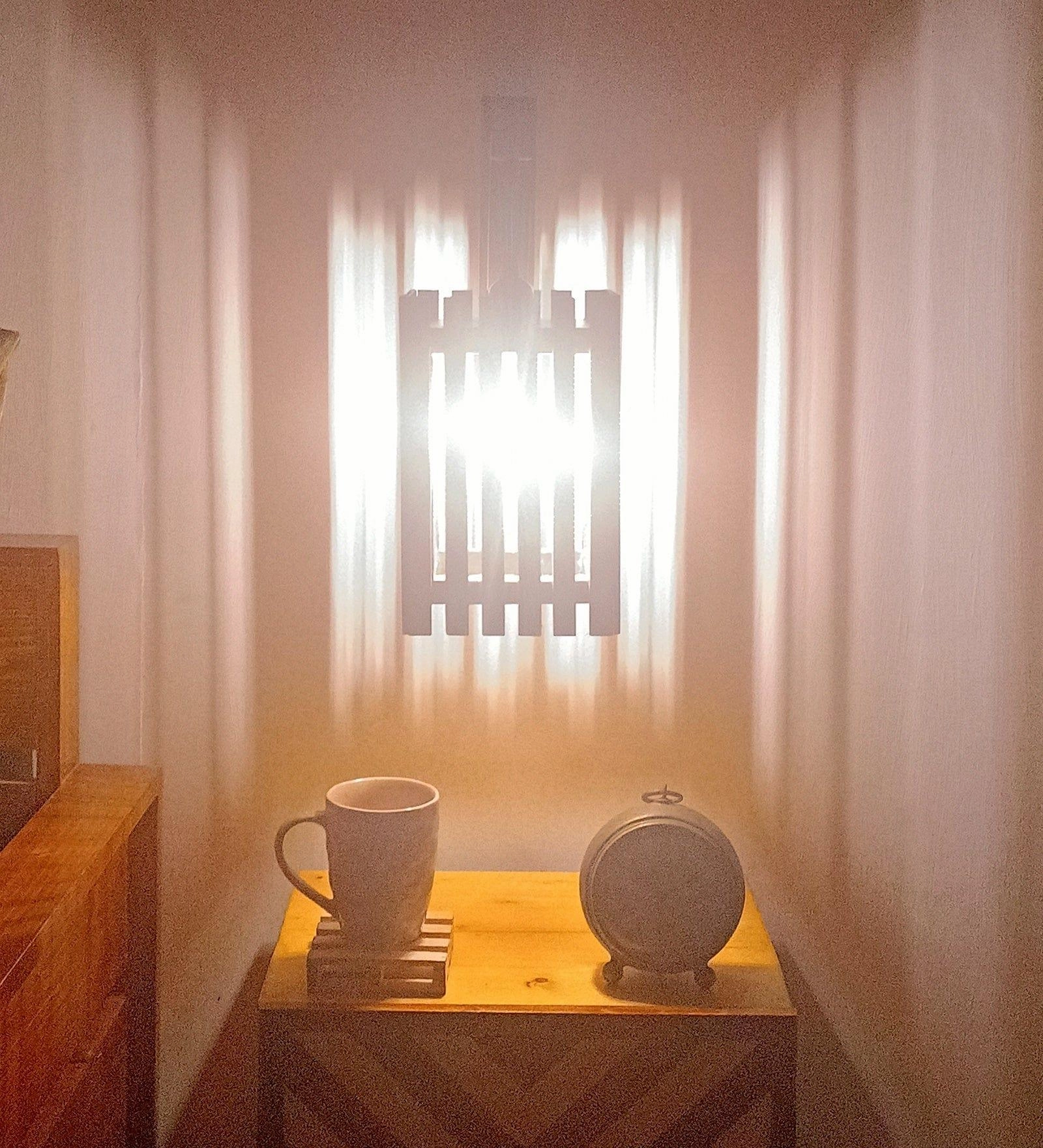 Elegant L Brown Wooden Wall Light (BULB NOT INCLUDED)