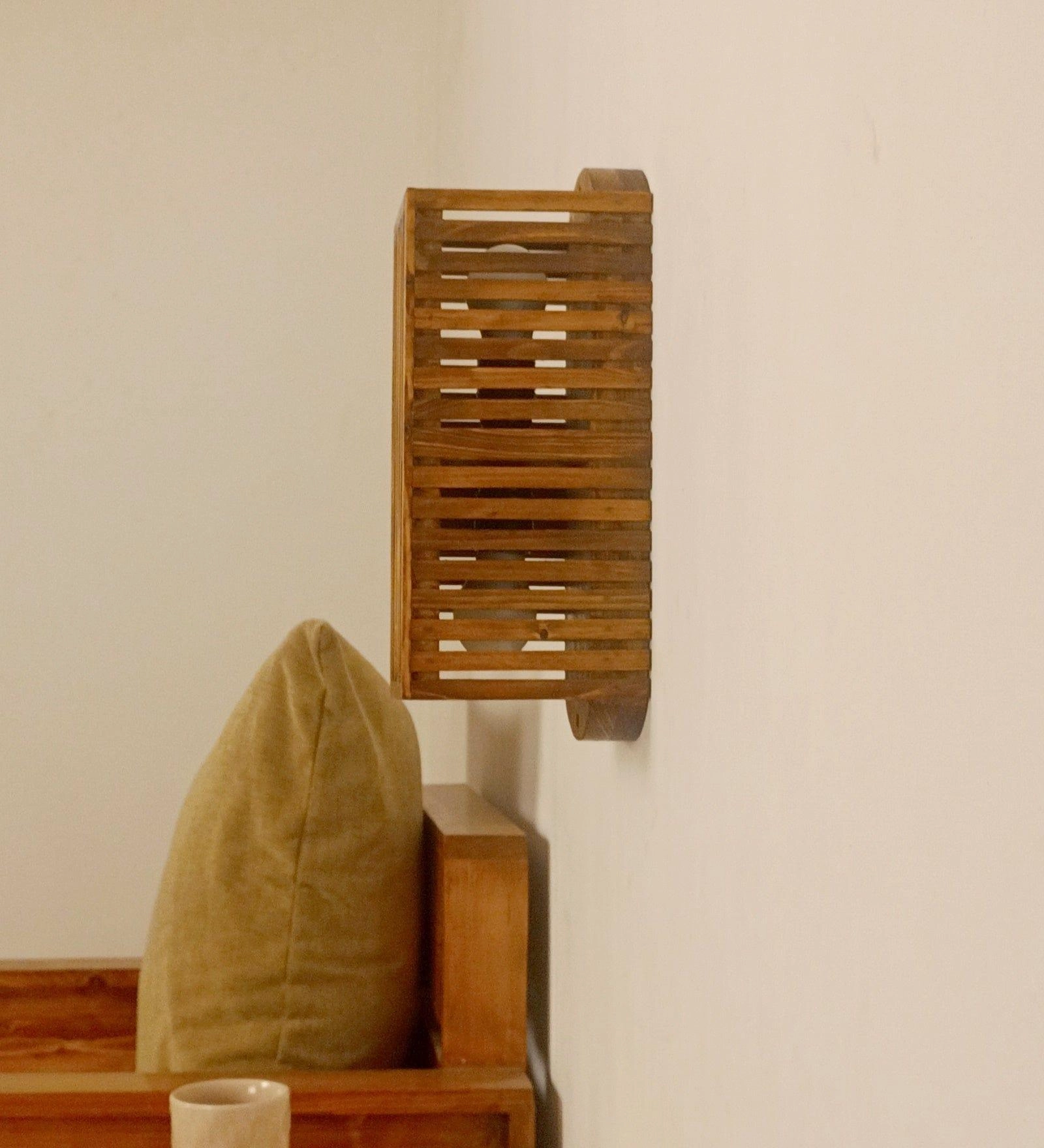 Elegant Lux Brown Wooden Wall Light (BULB NOT INCLUDED)