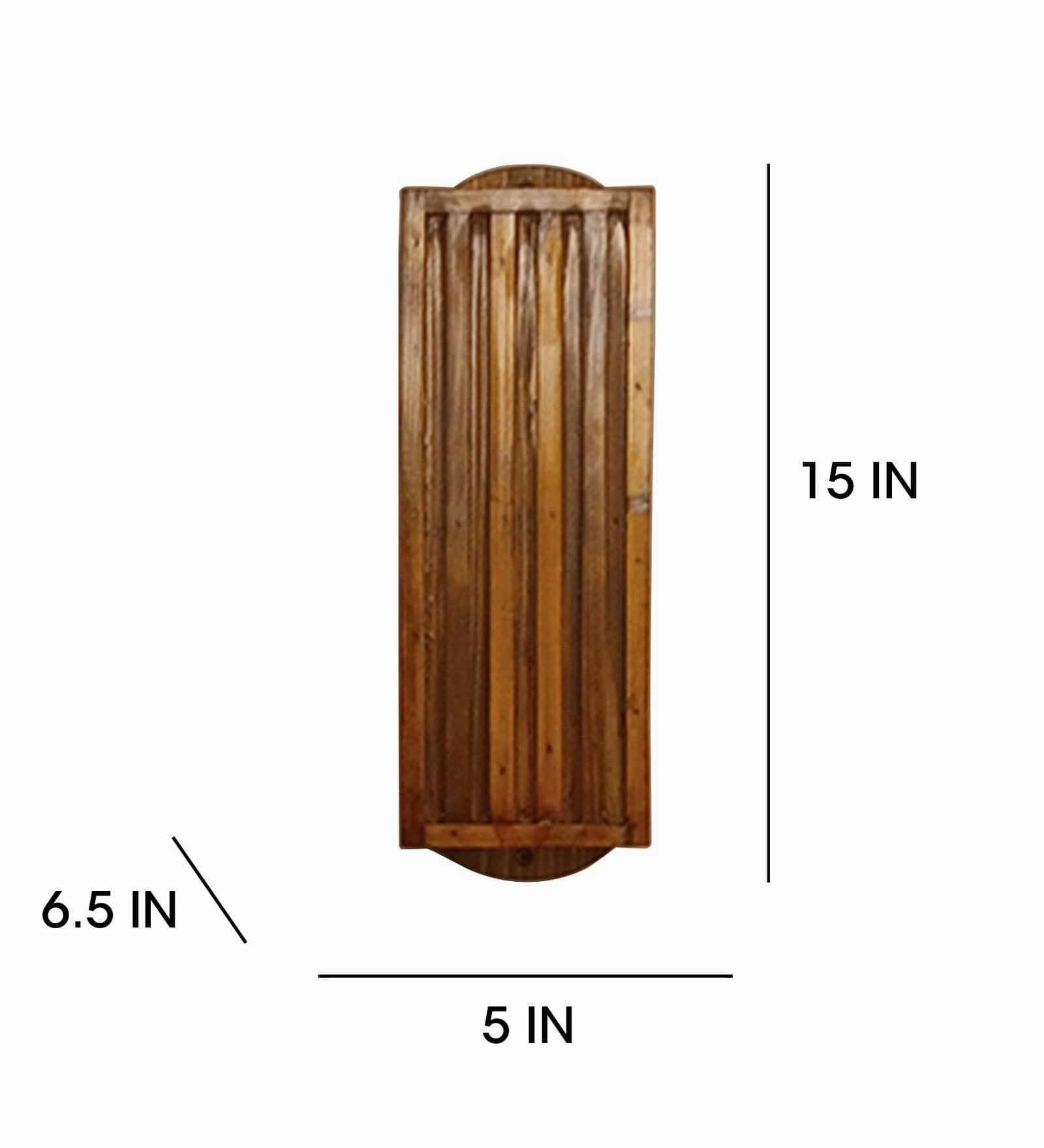 Elegant Lux Brown Wooden Wall Light (BULB NOT INCLUDED)