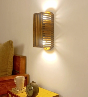 Elegant Lux Brown Wooden Wall Light (BULB NOT INCLUDED) vintage desk lamp