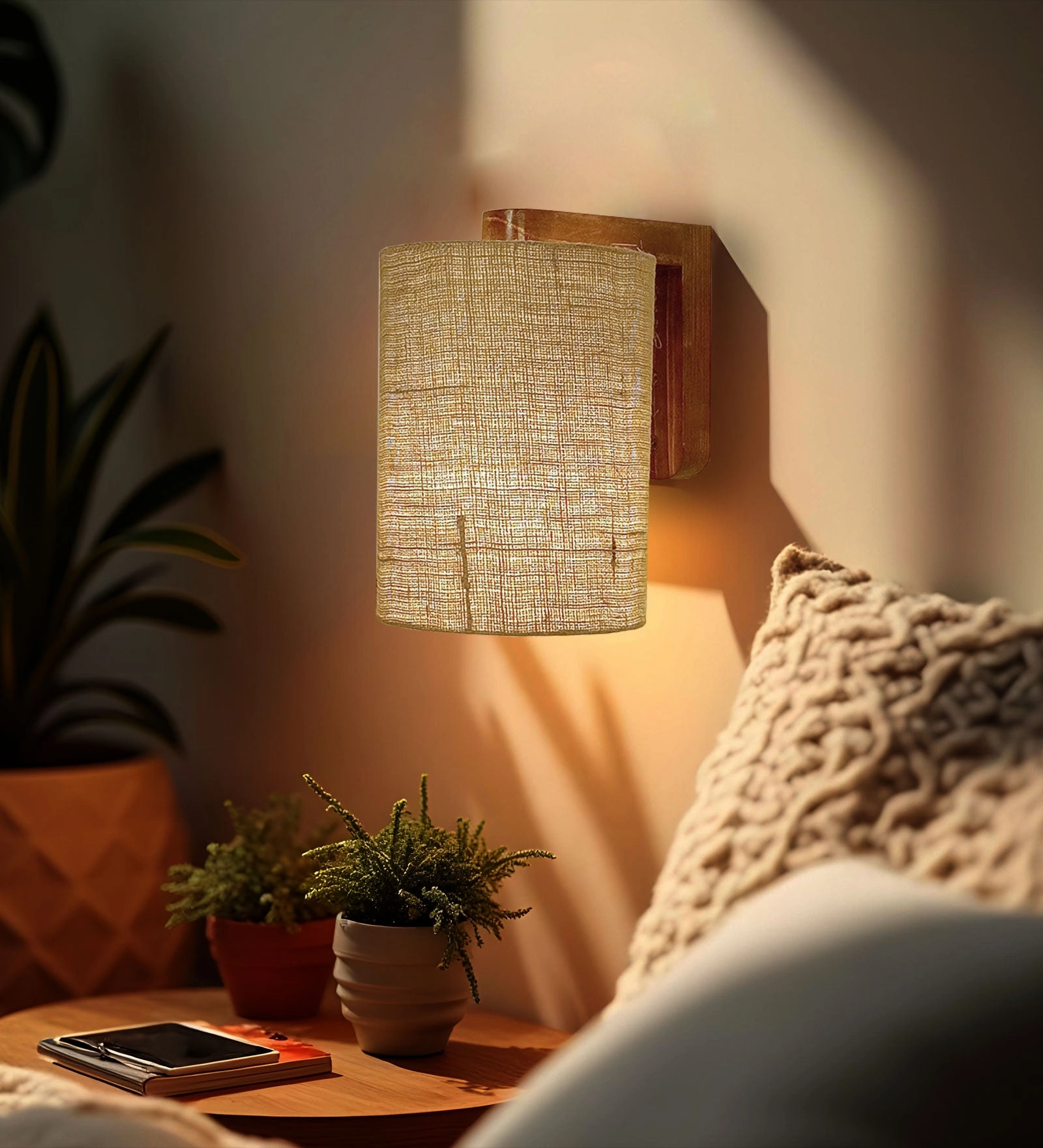 Elementary Brown Wooden Wall Light (BULB NOT INCLUDED) vintage desk lamp