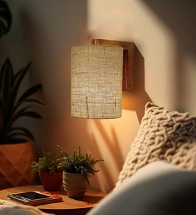 Elementary Brown Wooden Wall Light (BULB NOT INCLUDED) vintage desk lamp