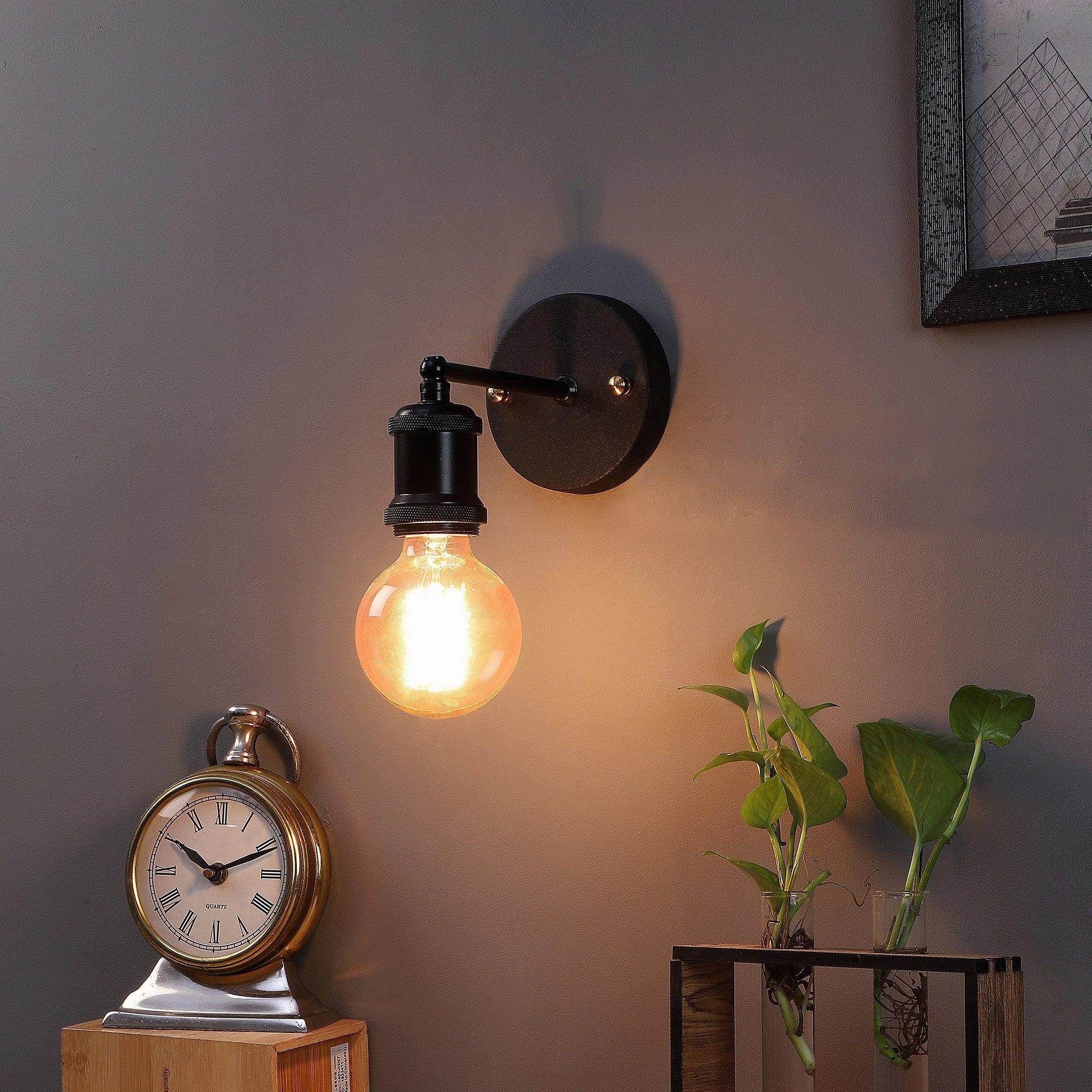 Elements Black Metal Wall Light by SS Lightings