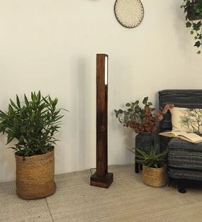Elevar Wooden LED Floor Lamp with Brown Base garden LED light