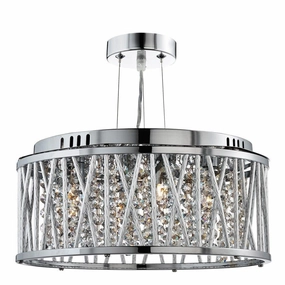 Elise 3 Light Chrome & Crystal Ceiling Flush/Pendant minimalist ceiling light