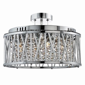 Elise 5 Light Chrome & Crystal Ceiling Flush/Pendant minimalist ceiling light