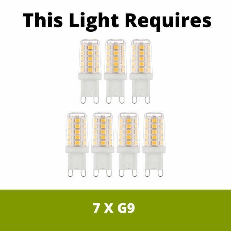 Elise 7 Light Chrome & Crystal Drops Ceiling Flush/Pendant