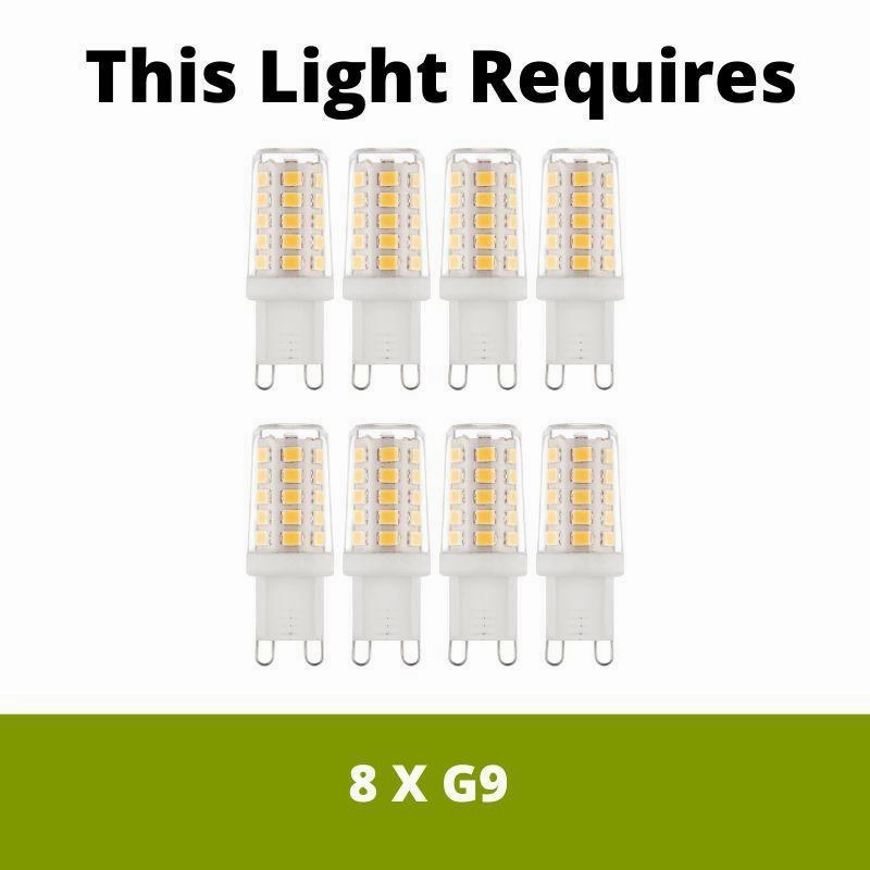Elise I 8 Light Chrome & Crystal Bar Pendant Ceiling Light