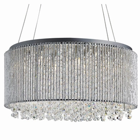Elise I 8 Light Chrome & Crystal Bar Pendant Ceiling Light minimalist ceiling light