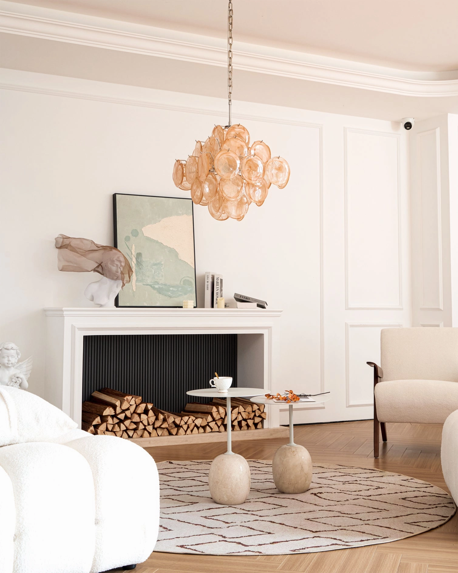 Ellie Caramel Disc Murano Chandelier