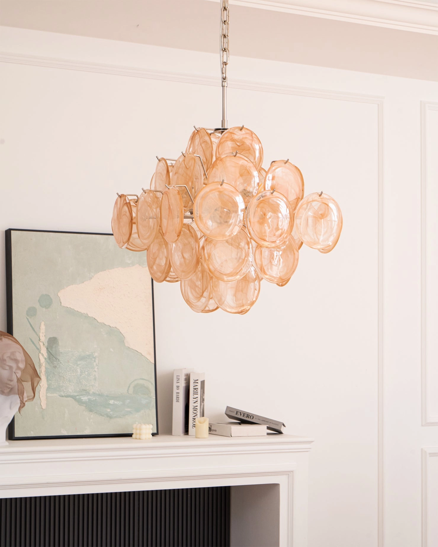 Ellie Caramel Disc Murano Chandelier