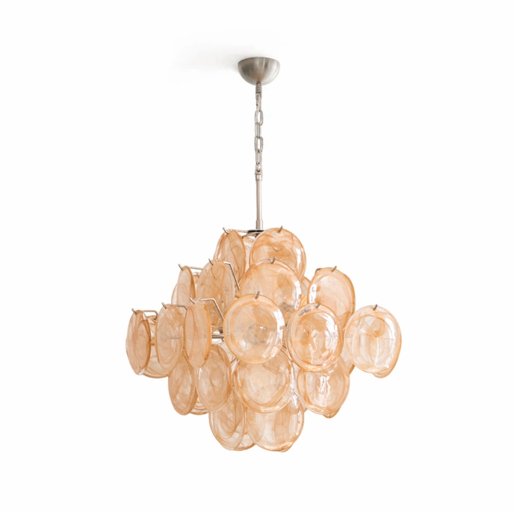 Ellie Caramel Disc Murano Chandelier flowerpot LED lamp