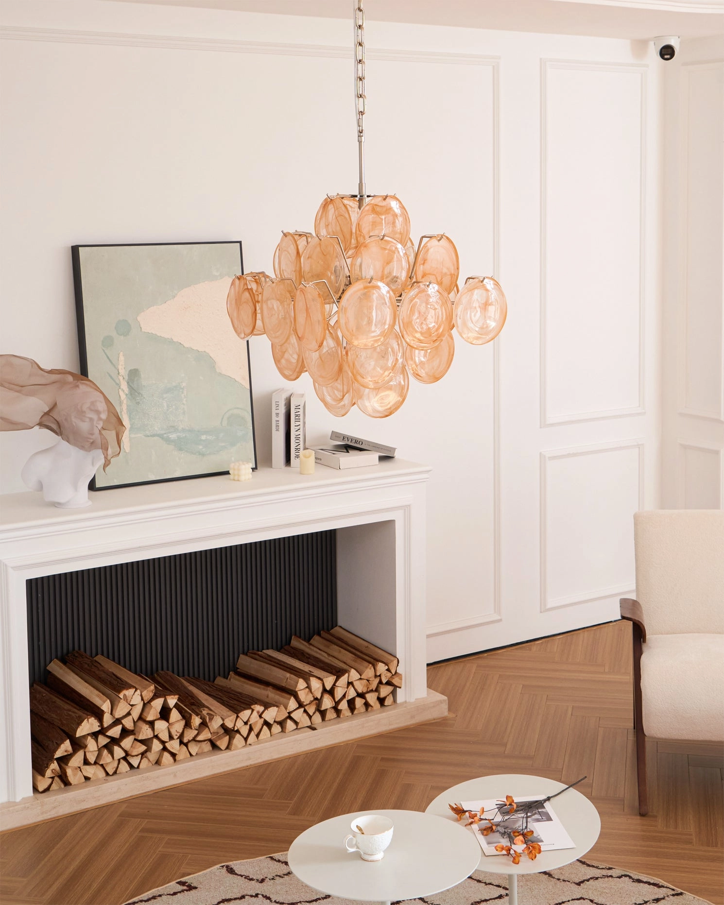 Ellie Caramel Disc Murano Chandelier