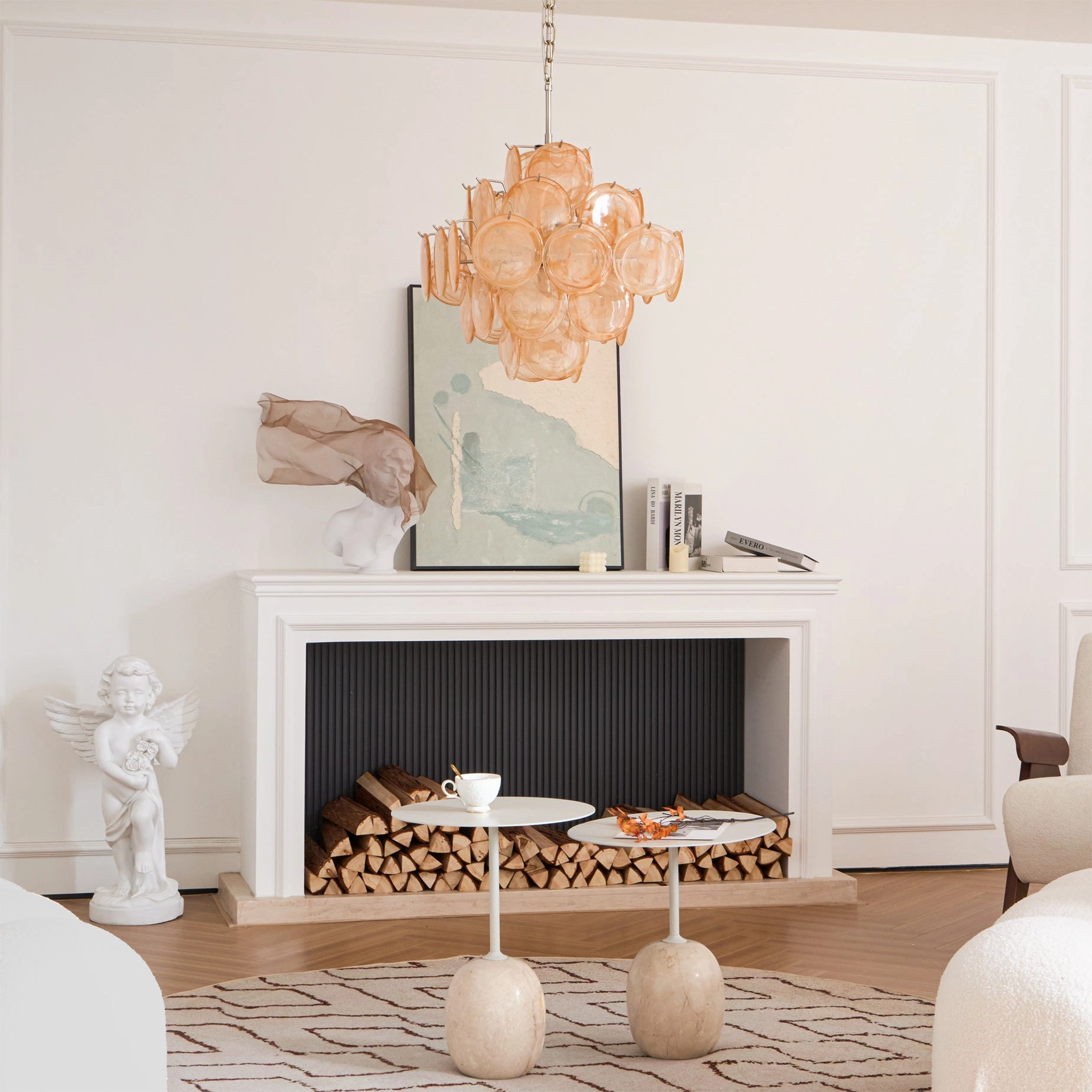Ellie Caramel Disc Murano Chandelier