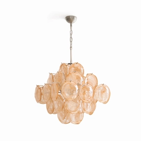 Ellie Caramel Disc Murano Chandelier flowerpot LED lamp