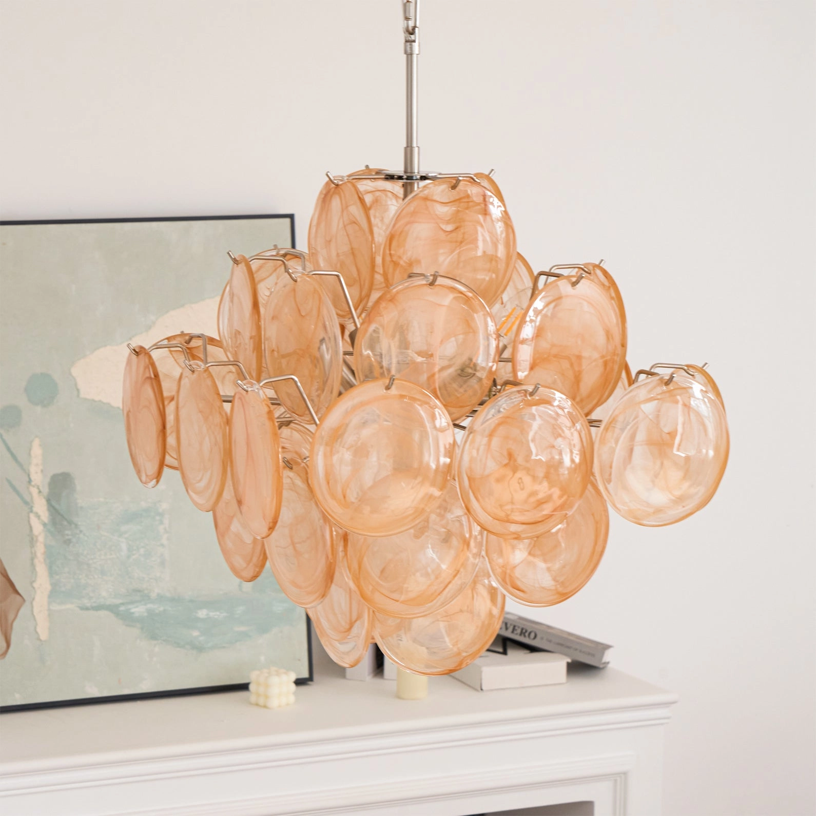 Ellie Caramel Disc Murano Chandelier