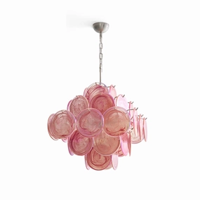 Ellie Pink Disc Murano Chandelier flowerpot LED lamp