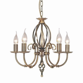 Elstead  Aged Brass 5 Light Chandelier simple ceiling design light