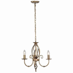 Elstead Artisan Aged Brass 3 Light Chandelier simple ceiling design light