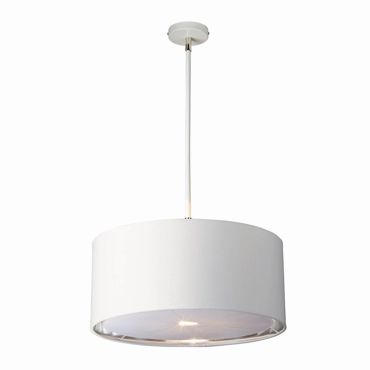 Elstead Balance 1 Light White & Nickel Ceiling Pendant minimalist ceiling light