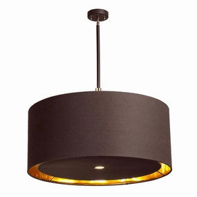 Elstead Balance 4 Light XL Brown & Polished Brass Pendant minimalist ceiling light