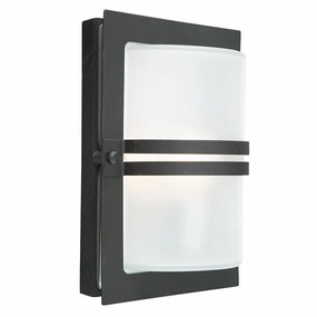 Elstead Basel Black And Frosted Glass Outdoor Wall Light indoor ambient light