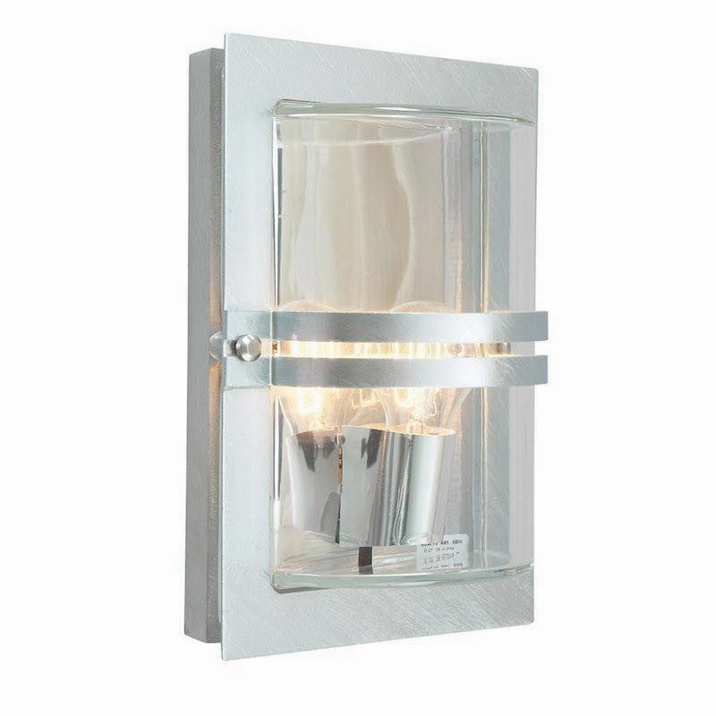 Elstead Basel Galvanised Steel Outdoor Wall Light - Clear outdoor wall lamp