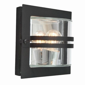 Elstead Bern Black And Clear Glass Outdoor Wall Light outdoor wall lamp