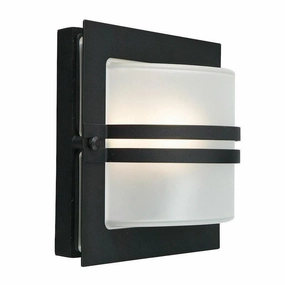 Elstead Bern Black And Frosted Glass Outdoor Wall Light outdoor wall lamp