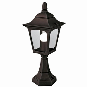 Elstead Chapel Black Outdoor Mini Pedestal Lantern outdoor wall lamp