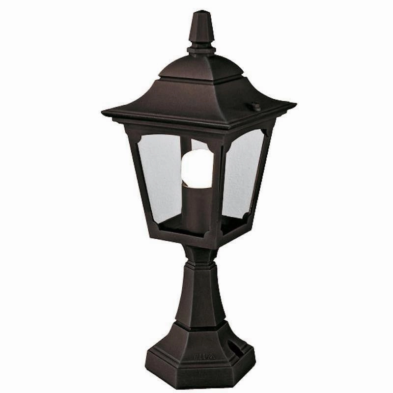 Elstead Chapel Black Outdoor Mini Pedestal Lantern outdoor wall lamp