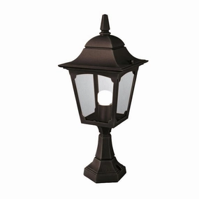 Elstead Chapel Black Outdoor Pedestal Lantern outdoor wall lamp