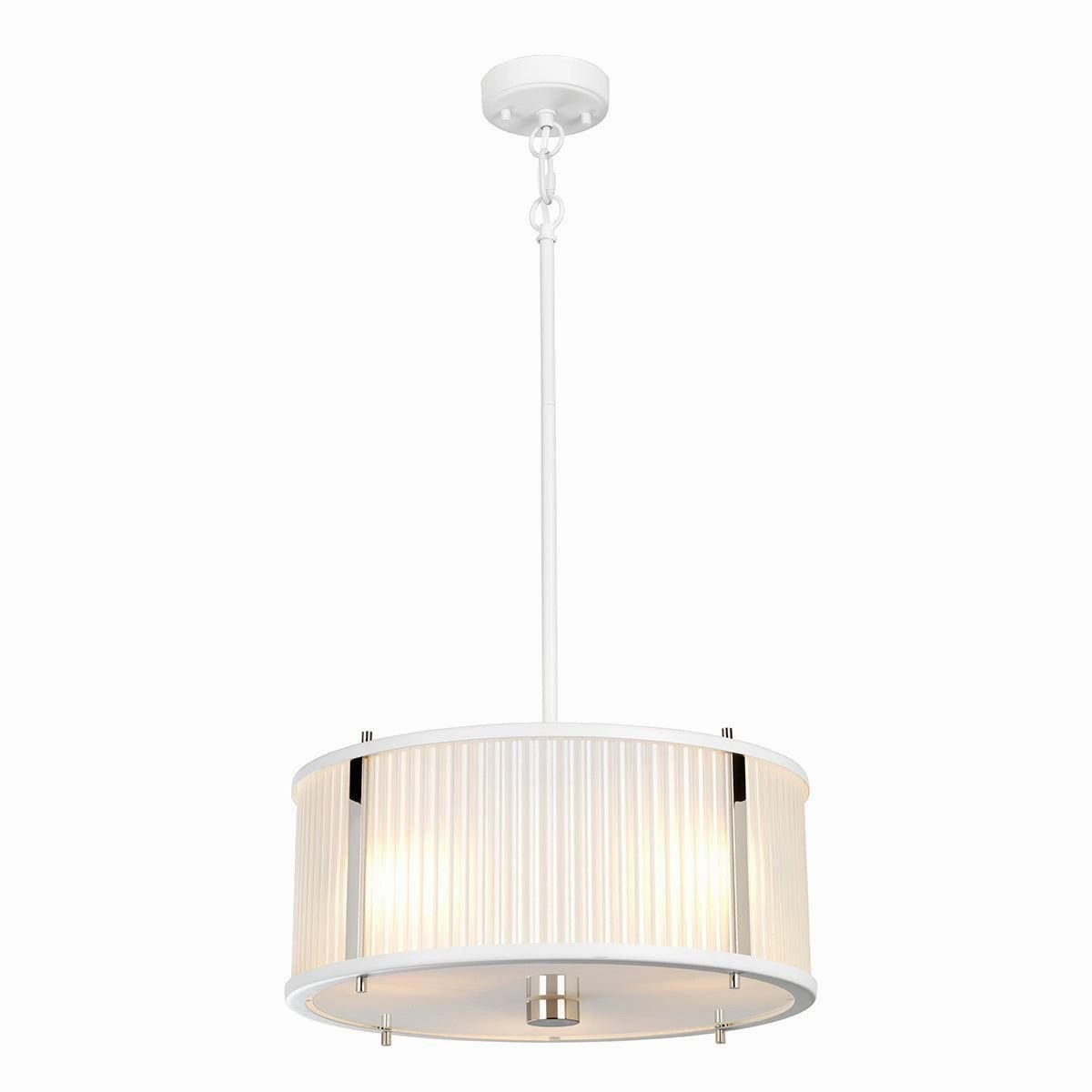 Elstead Corona 3 Light White Polished Nickel Pendant minimalist ceiling light