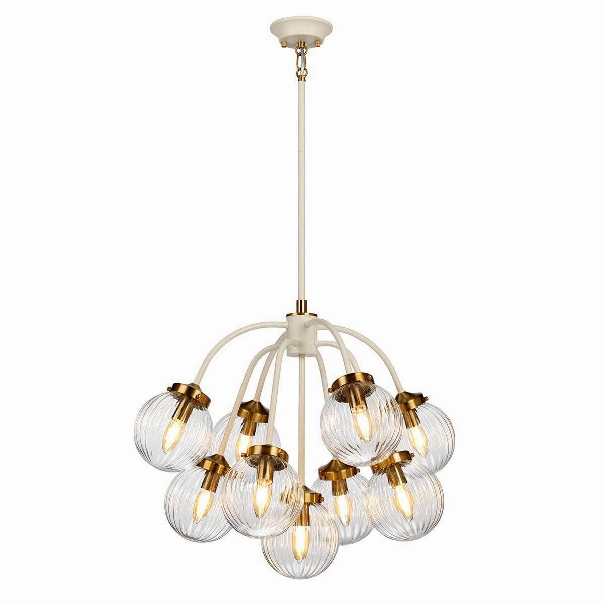 Elstead Cosmos 9 Light Brass & Cream Ceiling Pendant minimalist ceiling light