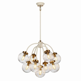 Elstead Cosmos 9 Light Brass & Cream Ceiling Pendant minimalist ceiling light