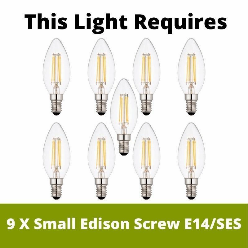 Elstead Cosmos 9 Light Brass & Cream Ceiling Pendant