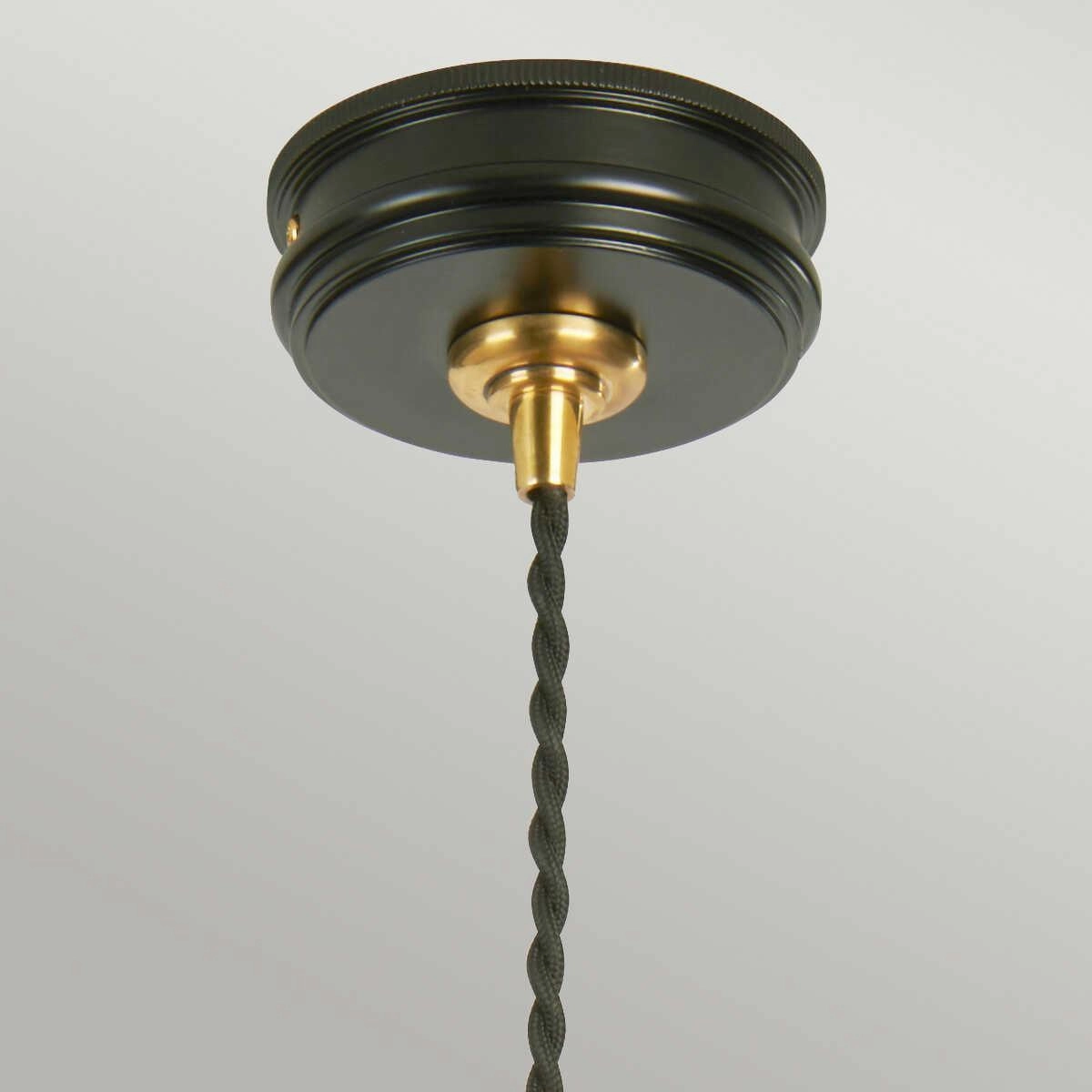 Elstead Douille 1 Light Black & Polished Brass Ceiling Pendant