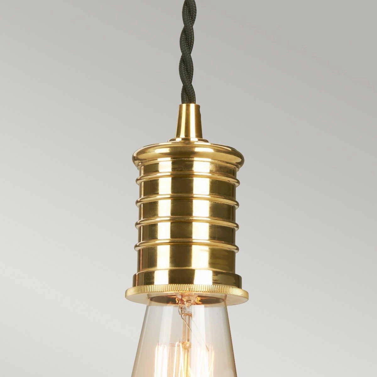Elstead Douille 1 Light Black & Polished Brass Ceiling Pendant