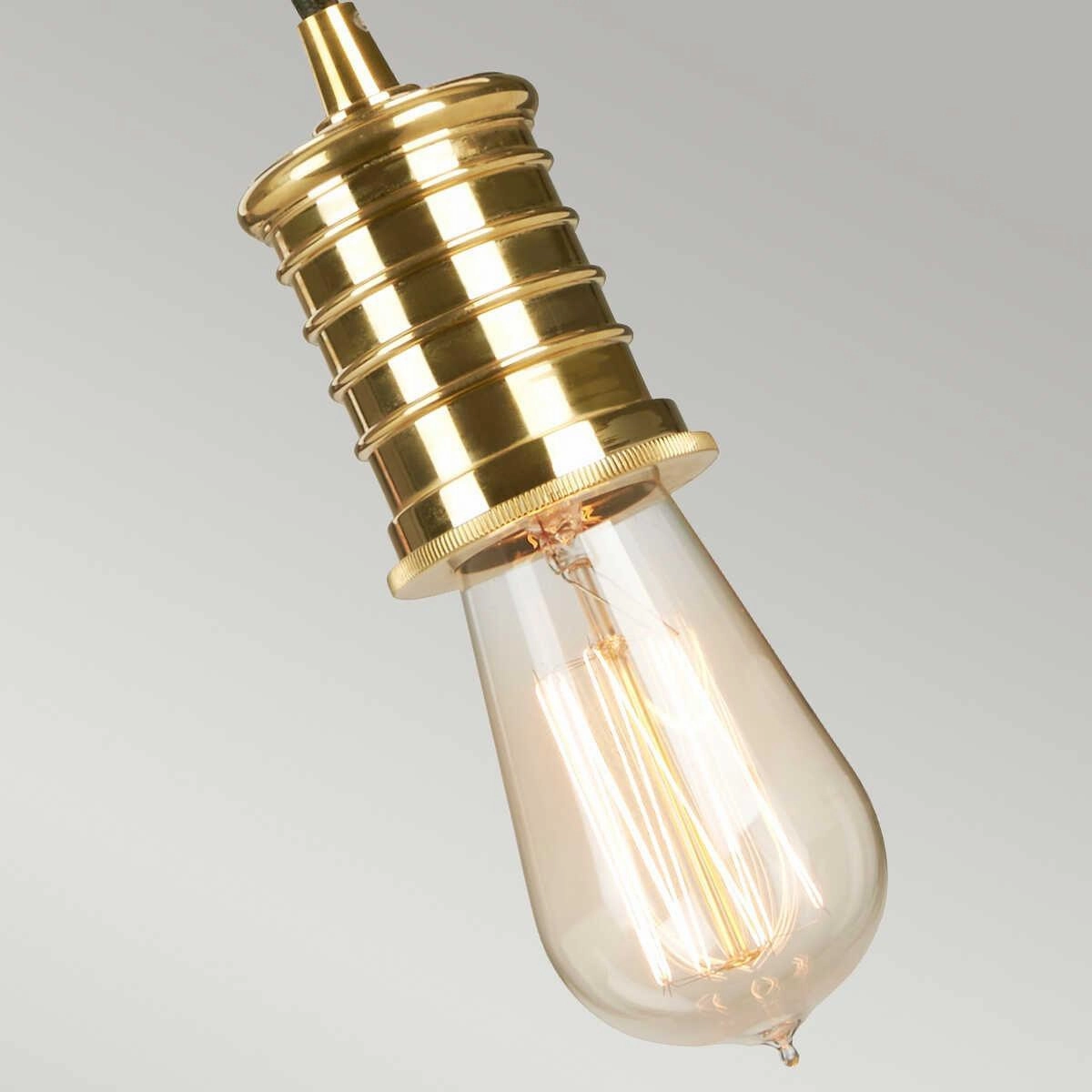 Elstead Douille 1 Light Black & Polished Brass Ceiling Pendant