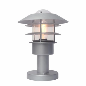 Elstead Helsingor Silver Outdoor Pedestal Lantern outdoor wall lamp