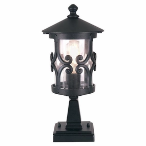 Elstead Hereford Black Outdoor Pedestal Lantern outdoor wall lamp