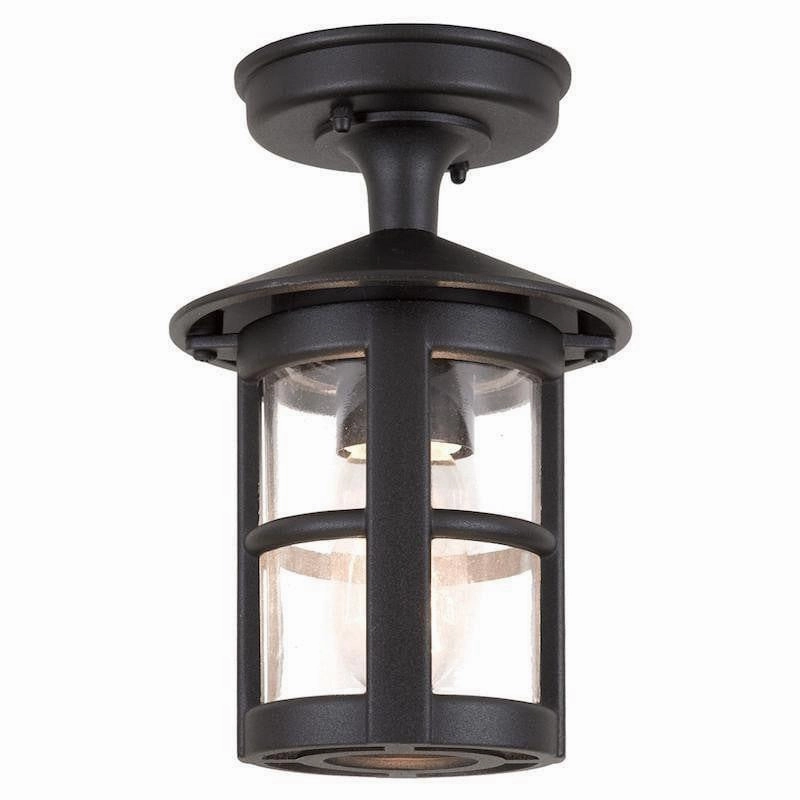 Elstead Hereford II Black Outdoor Porch Ceiling  Lantern outdoor wall lamp