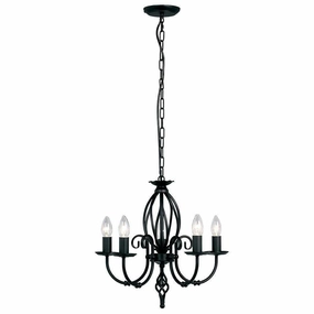 Elstead Lighting Artisan Black 5 Light Chandelier simple ceiling design light