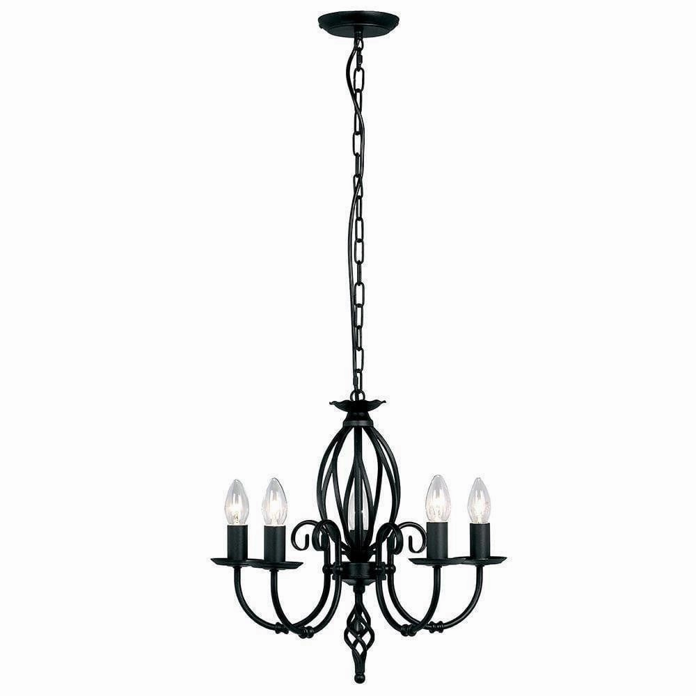 Elstead Lighting Artisan Black 5 Light Chandelier simple ceiling design light