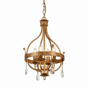 Elstead Lighting Windsor 4 Light Gold Patina Pendant minimalist ceiling light